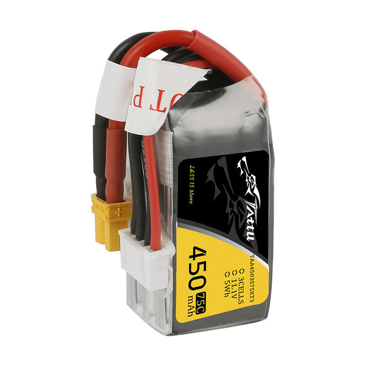Tattu 11.1V 75C 3S 450mAh Lipo Battery Pack With XT30 Plug Tattu 11.1V 75C 3S 450mAh Lipo Battery Pack With XT30 Plug